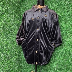 Vintage- CBO Black Reversible Velvet Coat